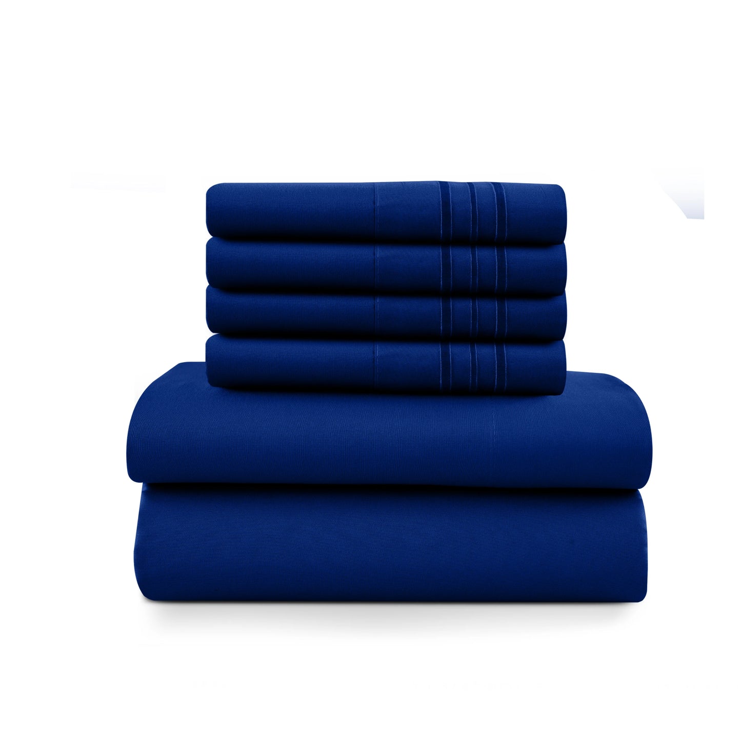 LDC Lux Decor Collection 6 Piece Solid Sheet Set Brushed Microfiber