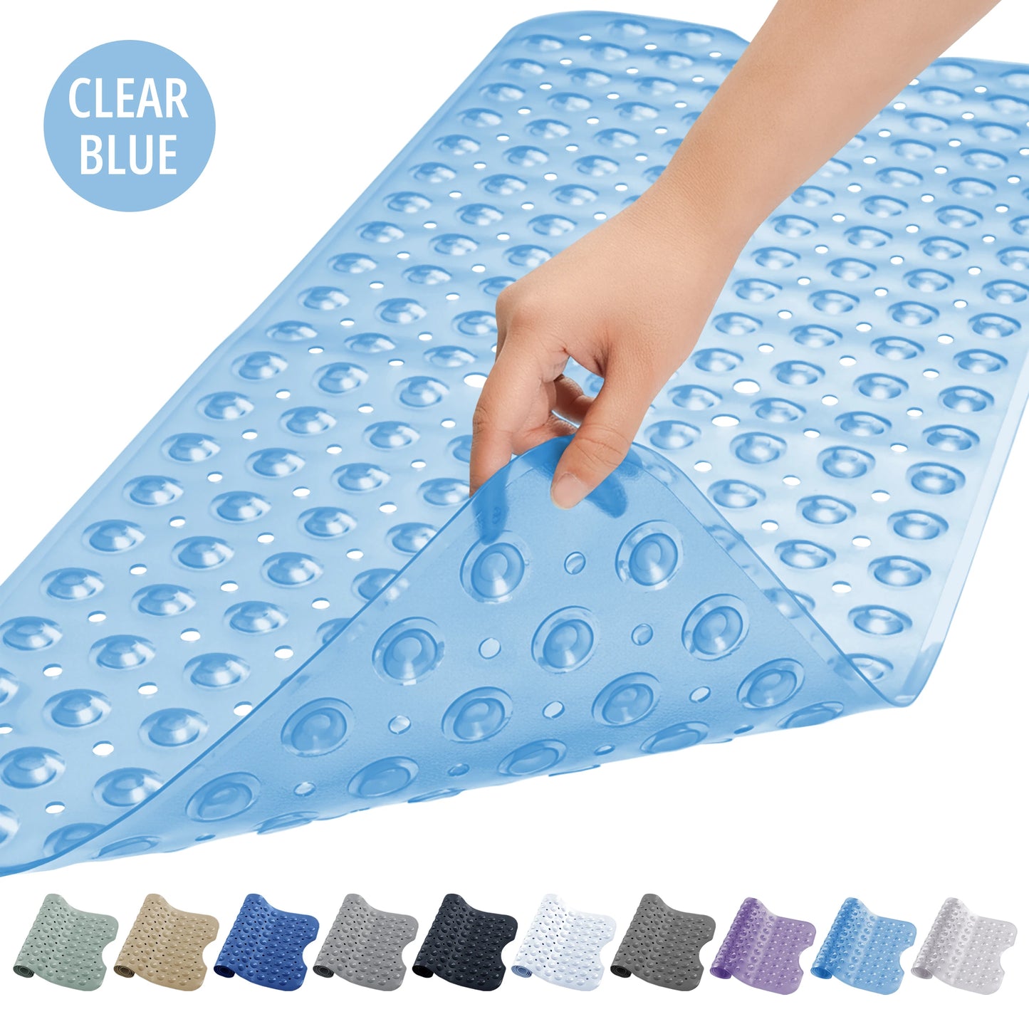 LDC Lux Decor Collection Non Slip Bathtub Mat With Suction Cups Machine Washable