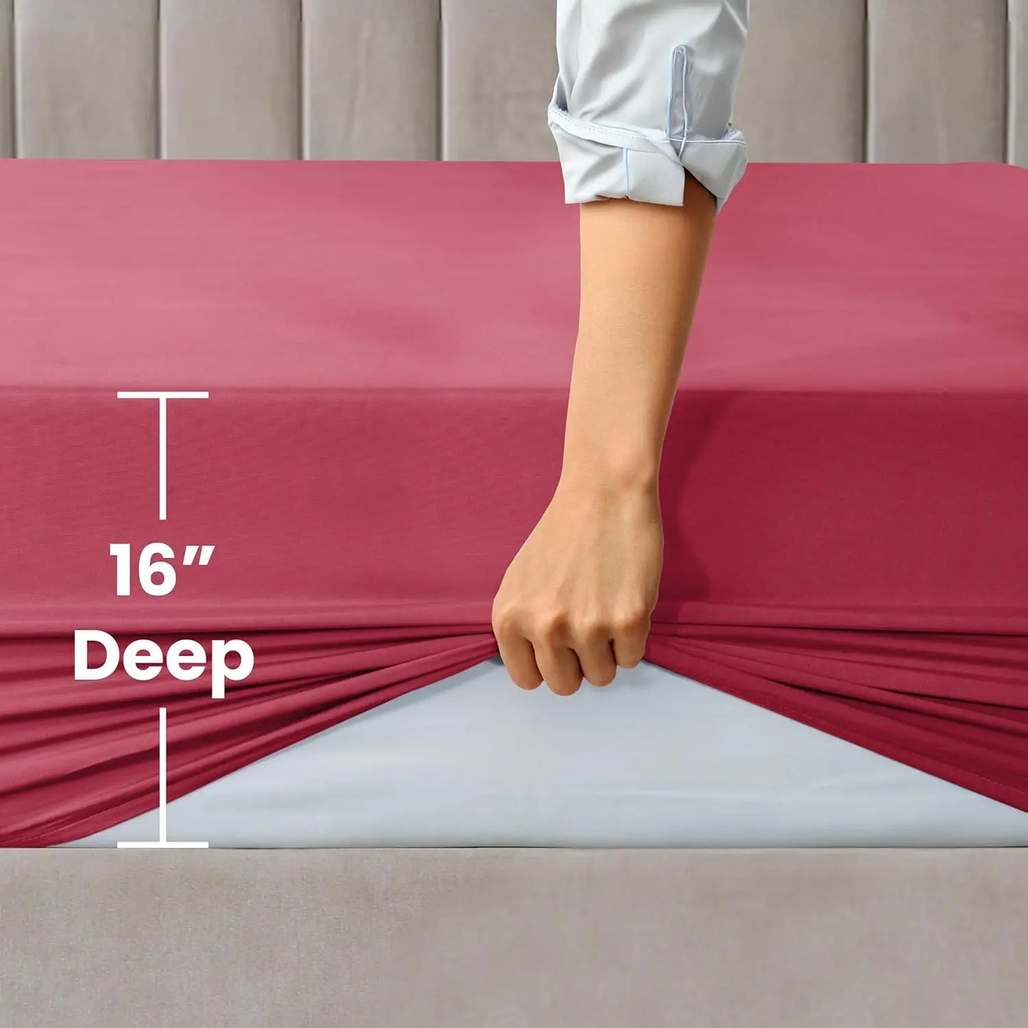 LDC Lux Decor Collection Fitted Sheet Microfiber Wrinkle Resistant