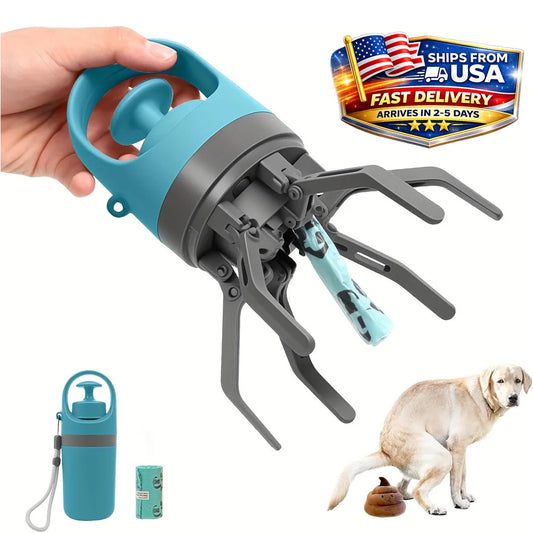 No Touch Portable Dog Pooper Scooper With Waste Bag Holder