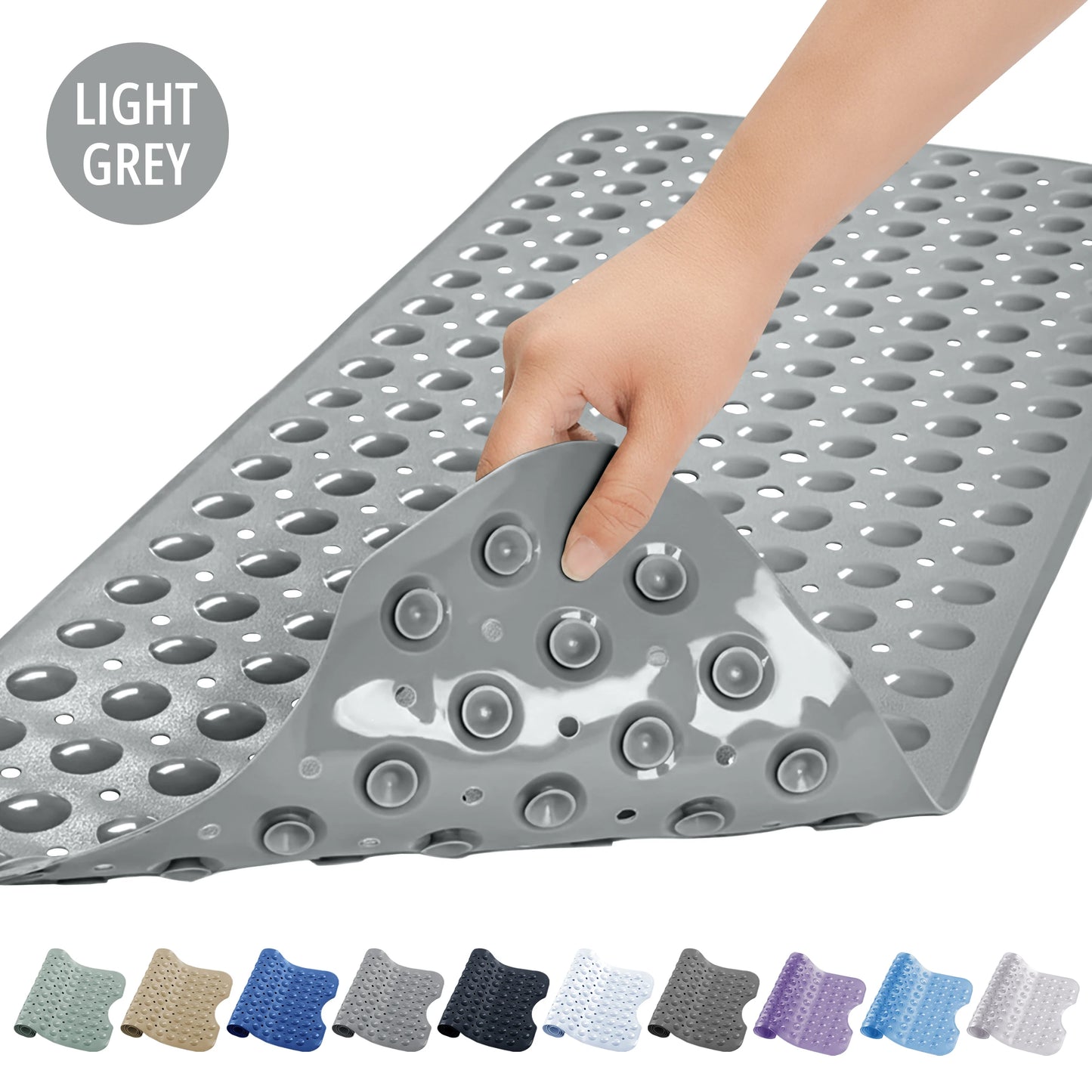 LDC Lux Decor Collection Non Slip Bathtub Mat With Suction Cups Machine Washable