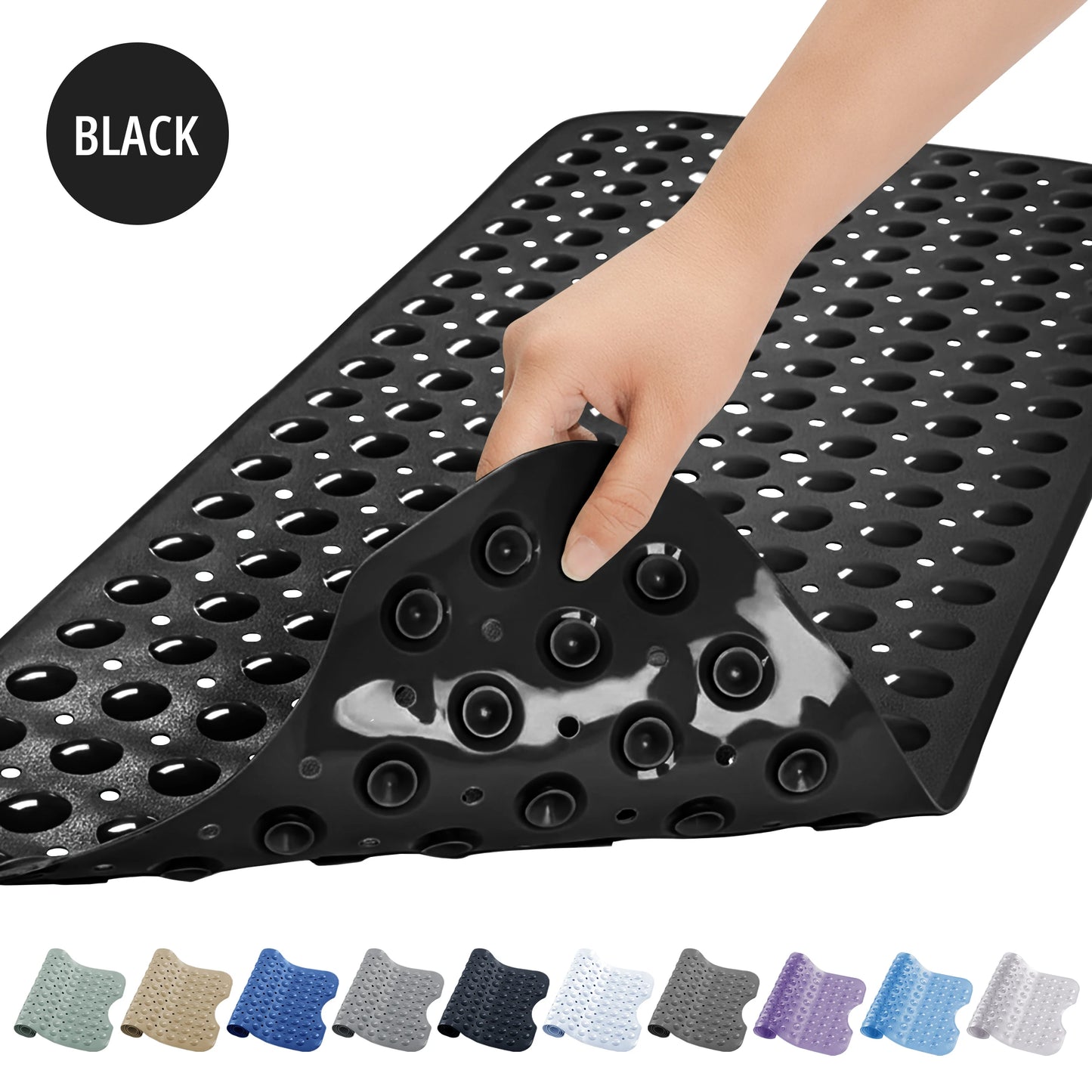 LDC Lux Decor Collection Non Slip Bathtub Mat With Suction Cups Machine Washable