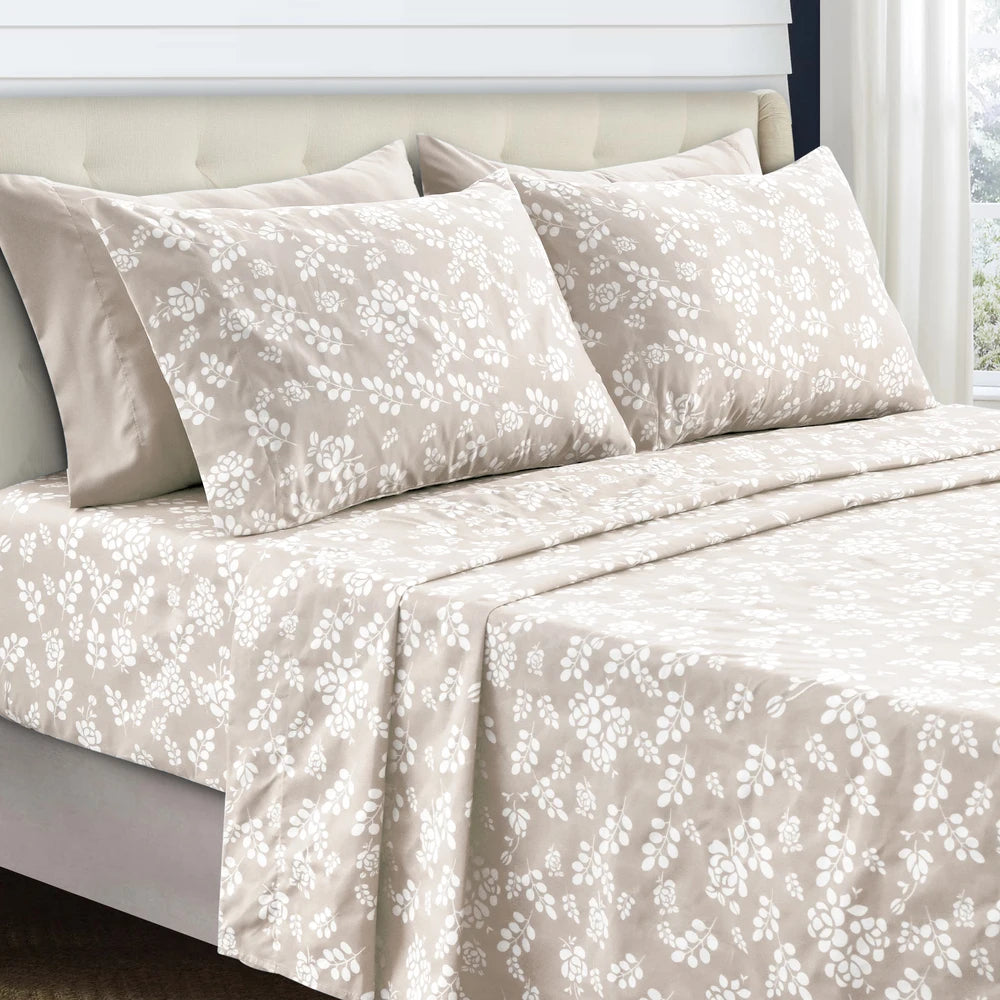 Floral Microfiber Sheet Set 3 Piece Ultra Soft Bedding