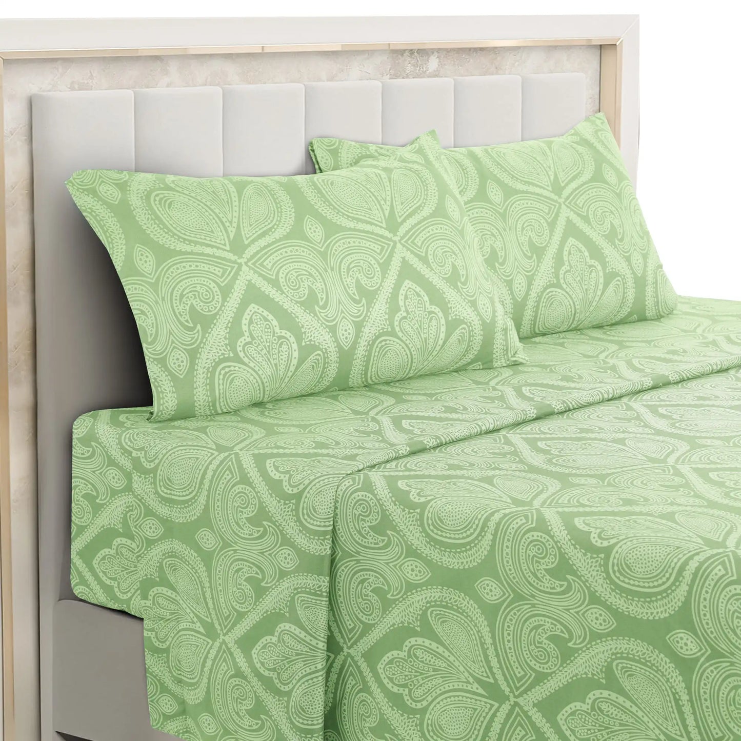 LDC Lux Decor Collection Paisley Bed Sheet Set Microfiber Wrinkle Resistant