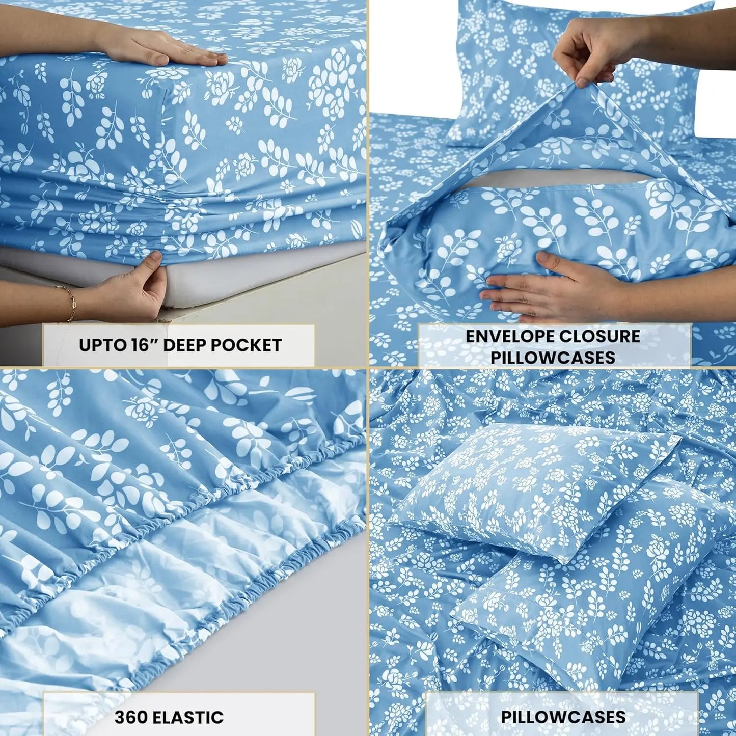 Floral Microfiber Sheet Set 3 Piece Ultra Soft Bedding