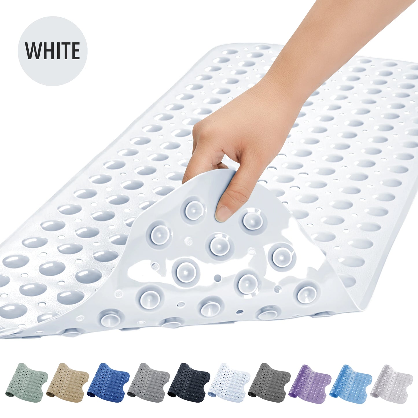 LDC Lux Decor Collection Non Slip Bathtub Mat With Suction Cups Machine Washable