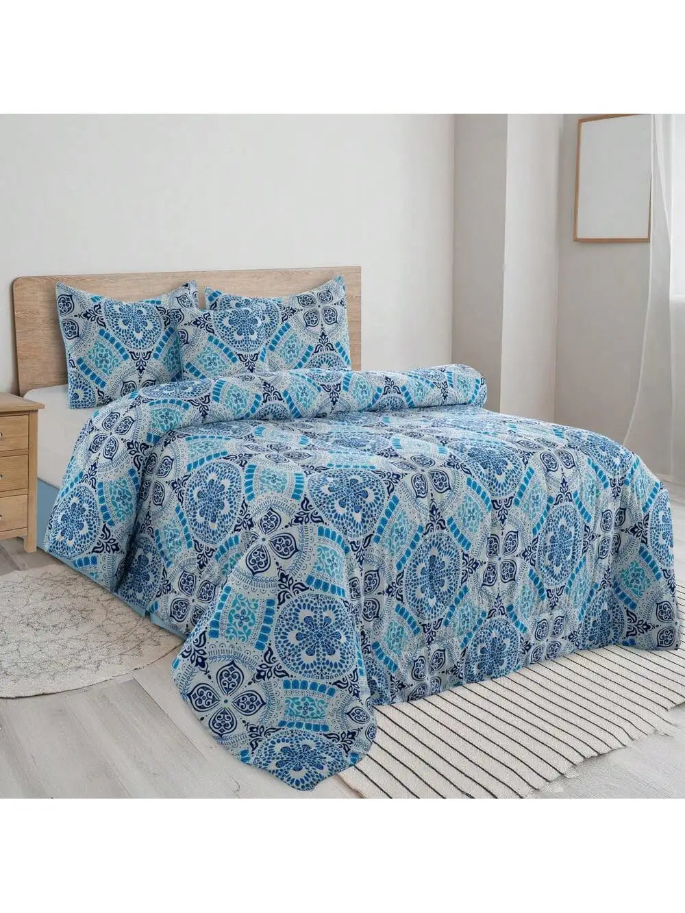 LDC Lux Decor Collection Reversible 5pc Comforter Set Microfiber Bedding