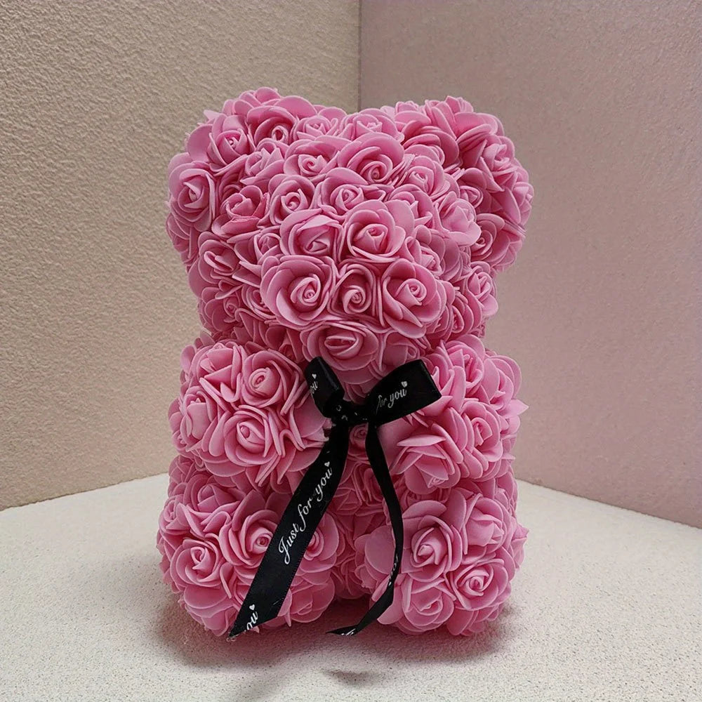 1Pc Artificial Foam Rose Bear, Romantic Rose Flower Bear Perfect for Valentine's Day, Mother's Day, Anniversary & Birthday Gifts