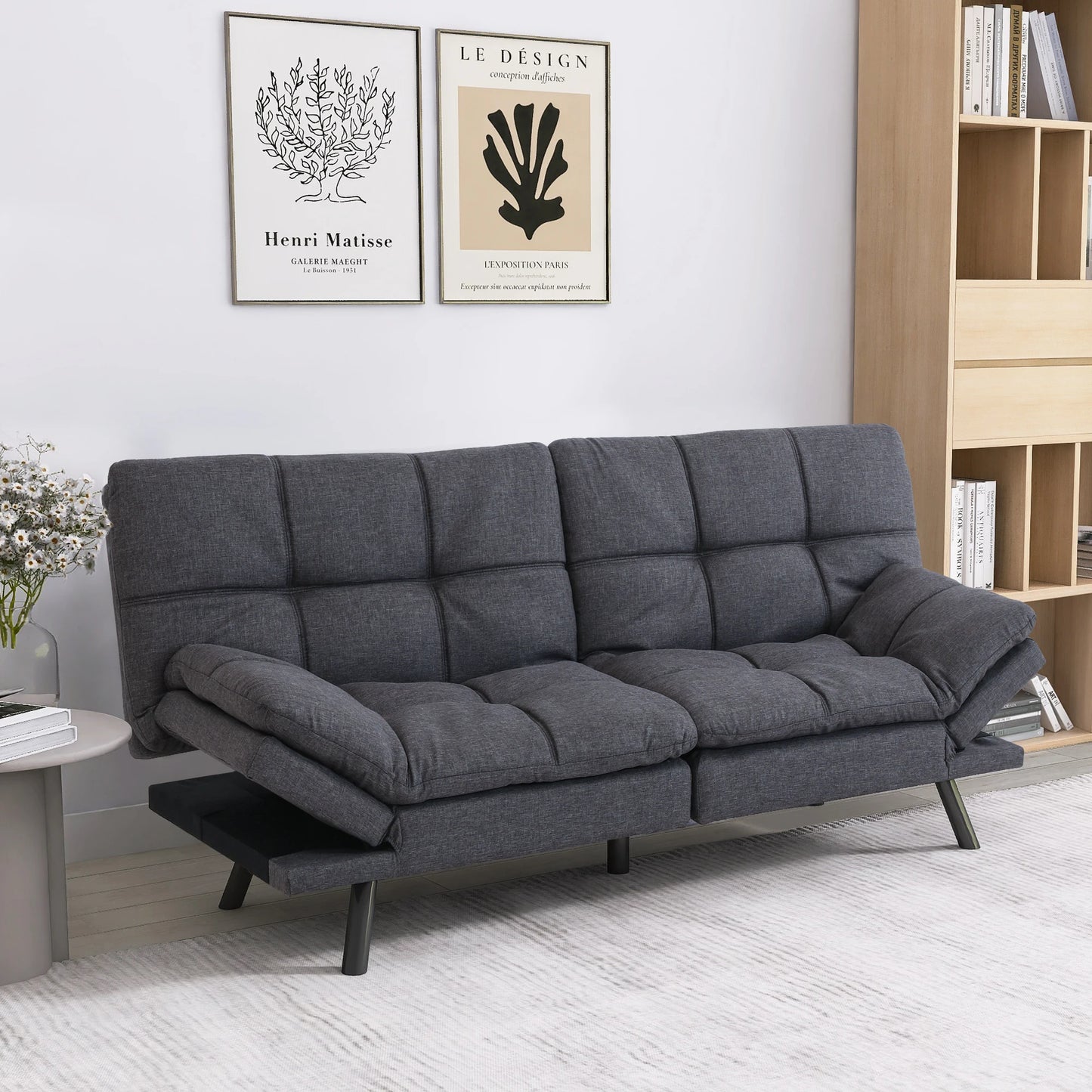 Hcore Futon Sofa Bed Sleeper Convertible Couch Memory Foam