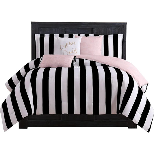 Cabana Stripe Reversible Bedding Set 6 Piece Bundle