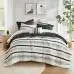 NONECN 7 Piece Stripe Comforter And Quilt Set Wrinkle Resistant