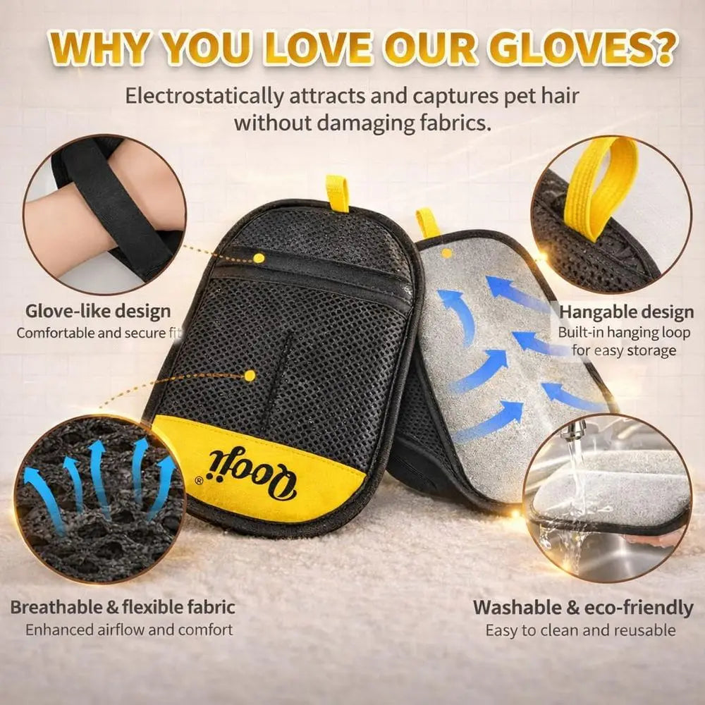 Reusable Pet Hair Removal Glove For Dogs And Cats Deshedding