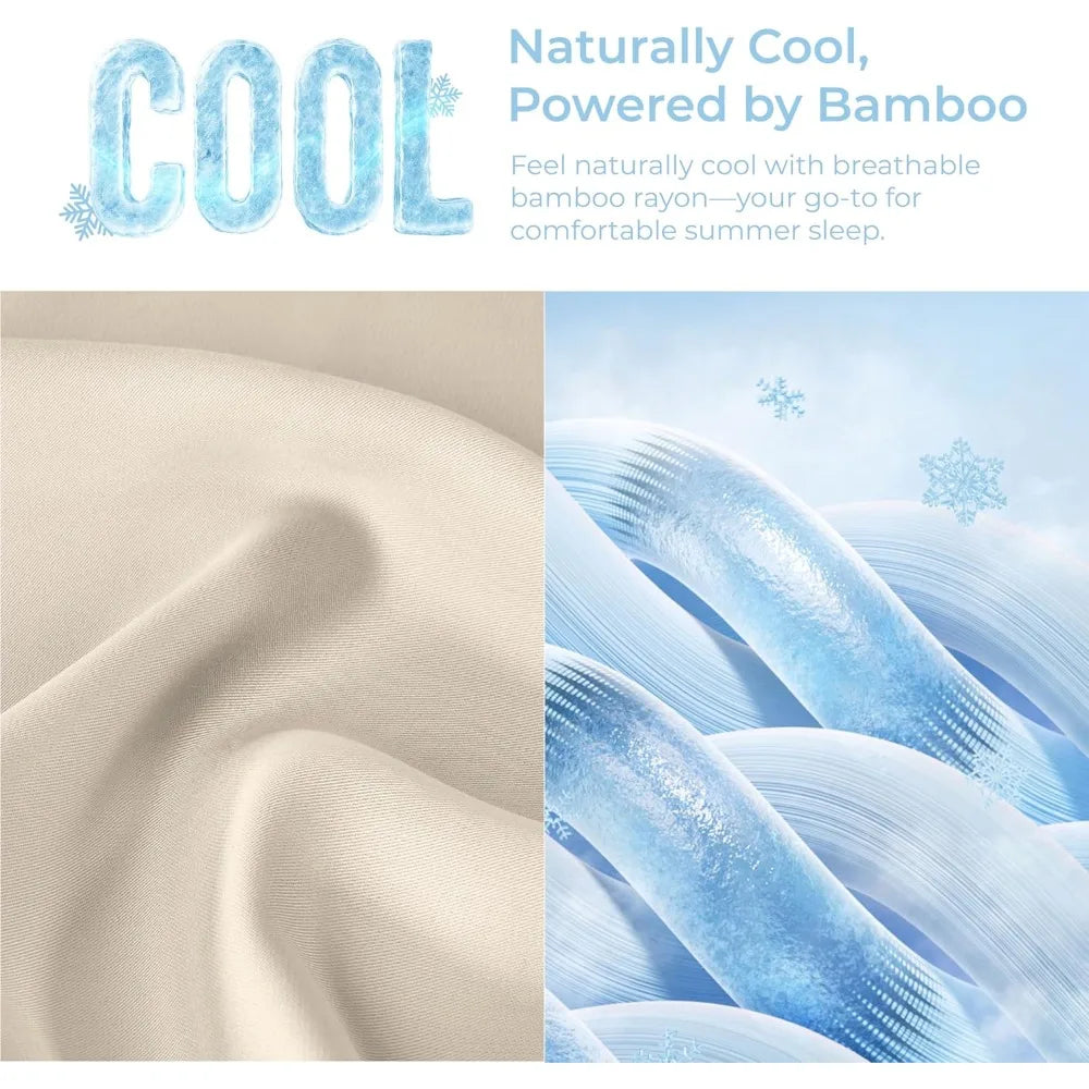 Ultra Soft Cooling Bed Sheets 6 Piece Set Silky Breathable