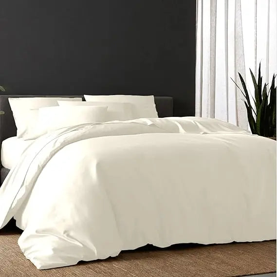 Cotton Duvet Cover Set Solid Modern Bedding 100 TC