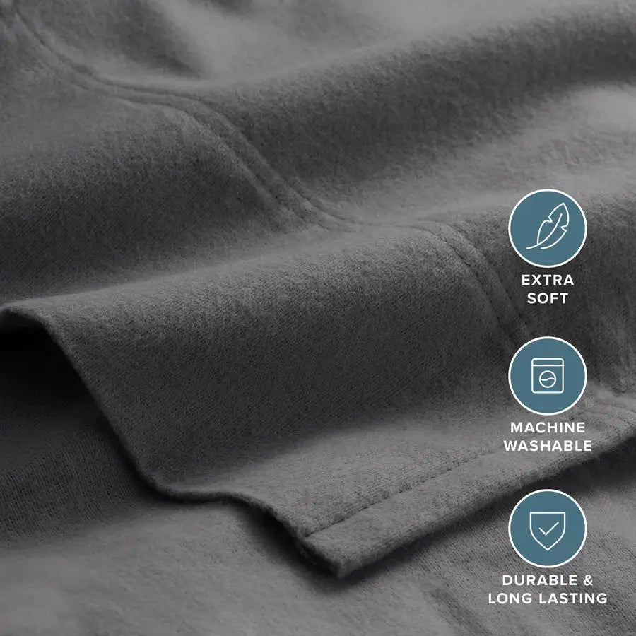 Flannel Sheet Set 100 Cotton Heavyweight Double Brushed Velvety Soft