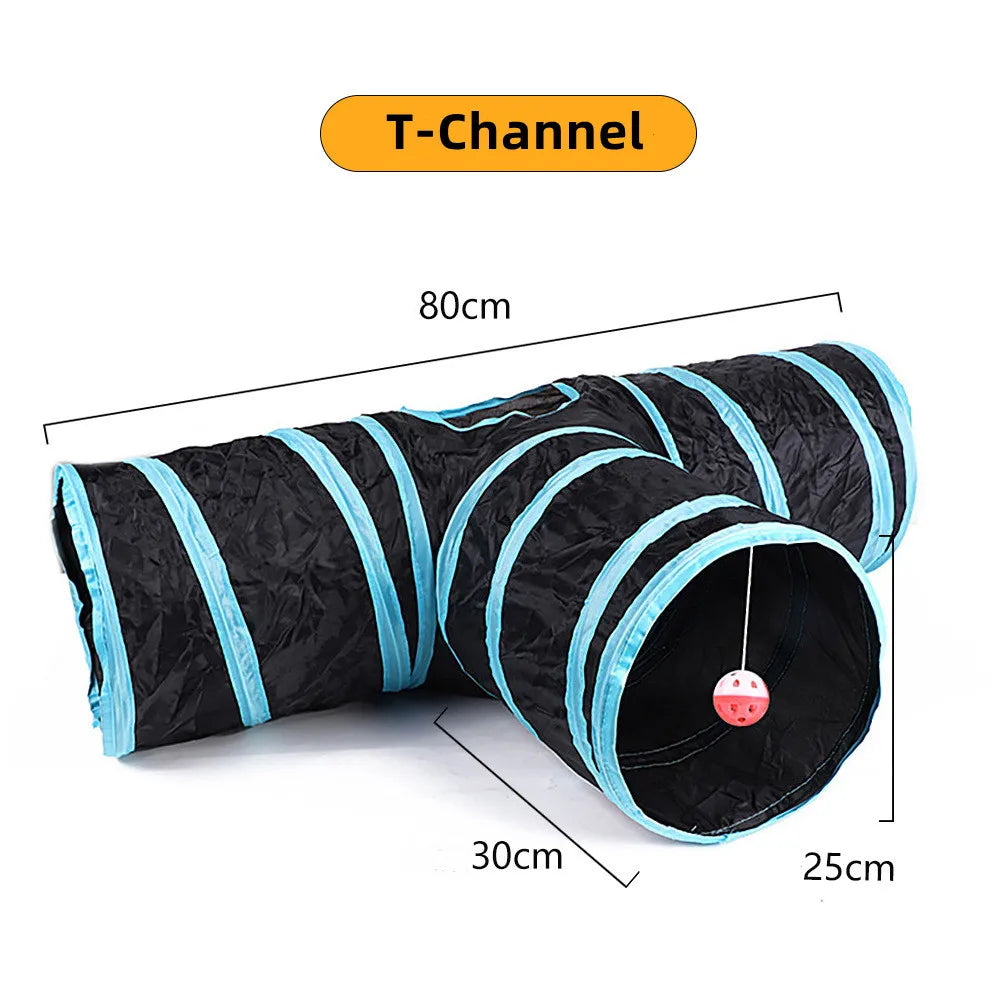 Cat S T Pass Foldable Play Tunnel Indoors Cats Toy