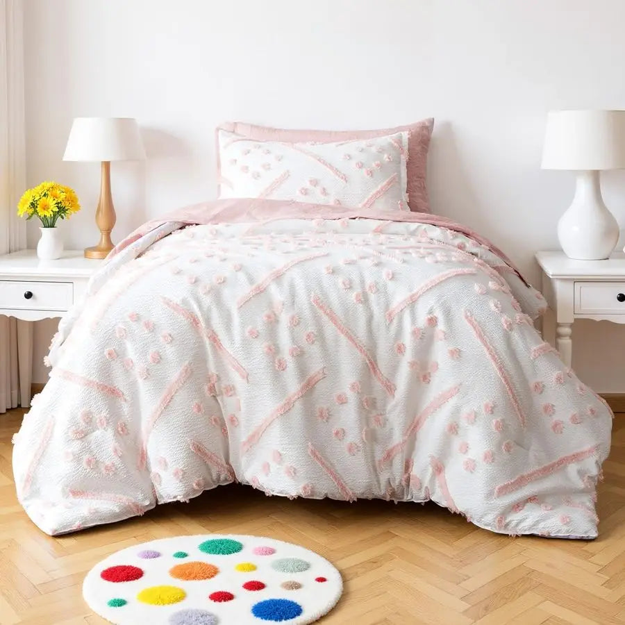 Kids Bedding Set Jacquard Microfiber Comforter Sheets Pillowcases
