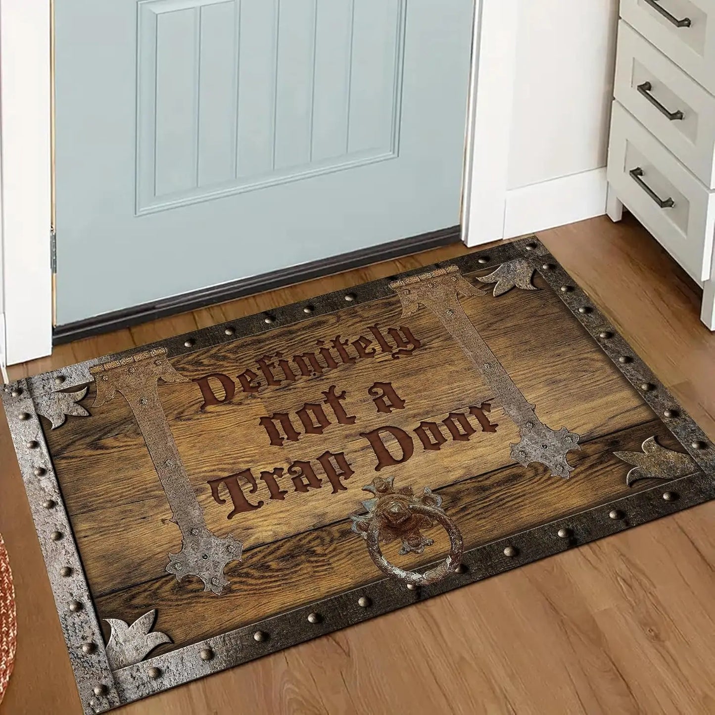 Funny Definitely Not A Trap Door Doormat Outdoor Welcome Mat