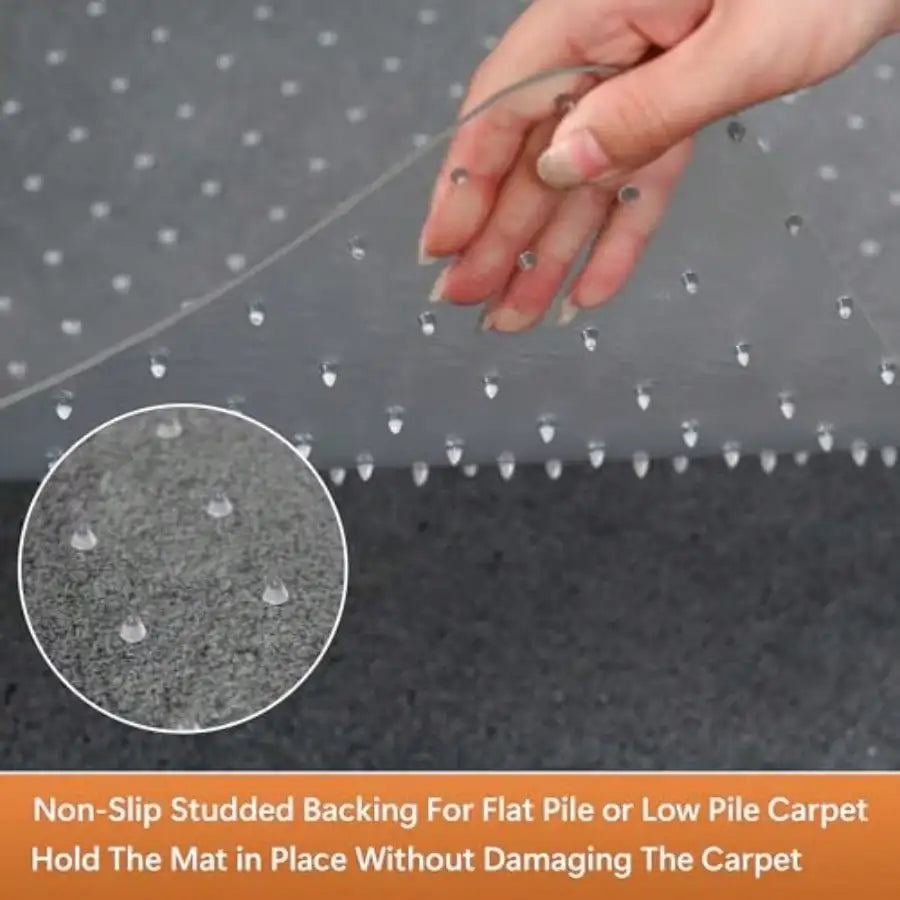 Office Chair Mat For Carpets Clear PVC Backed Studded Floor