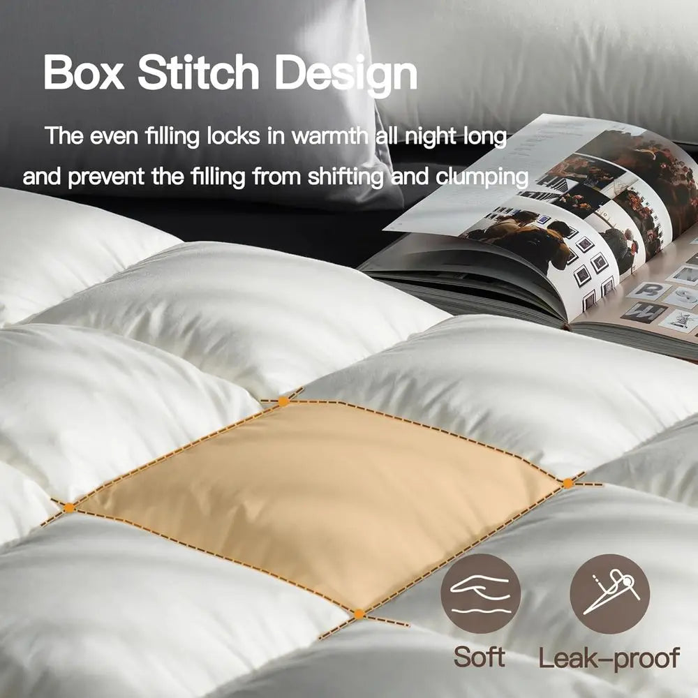 All Season Goose Down Fiber Comforter Cotton Duvet Insert