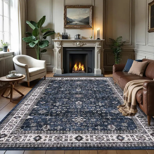 Vintage Tribal Area Rug Indoor Washable Non Slip Backing Mat