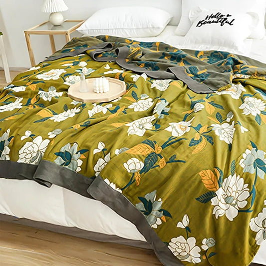Cozy Cotton Bohemian Quilt Bed Throw For Farmhouse Style