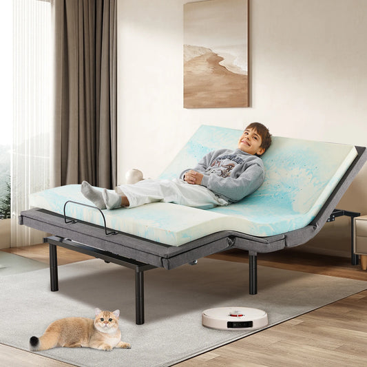JHK Electric Adjustable Bed Frame With Wireless Remote USB Ports