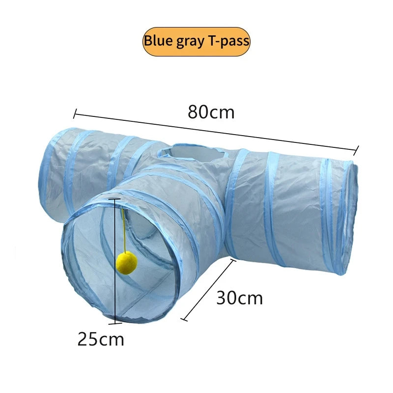 Cat S T Pass Foldable Play Tunnel Indoors Cats Toy