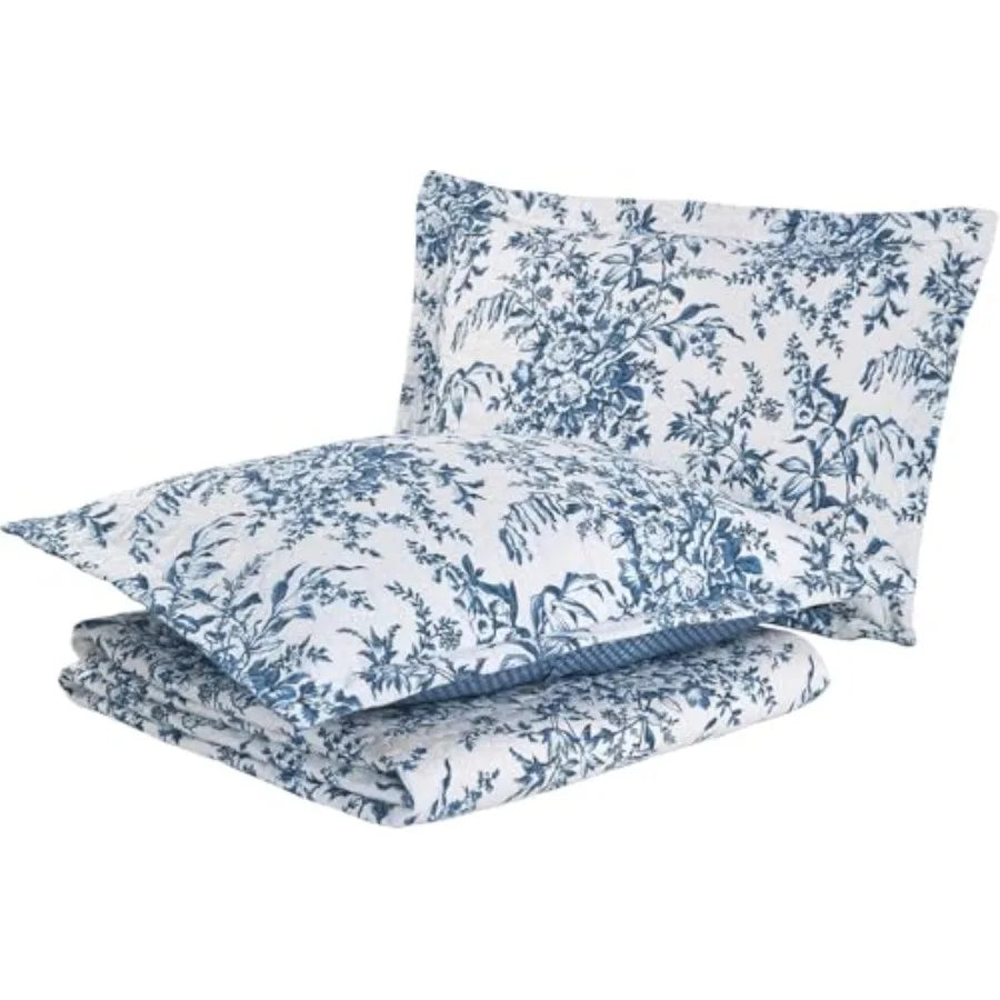 Bedford Quilt Set Reversible Cotton Bedding With Shams