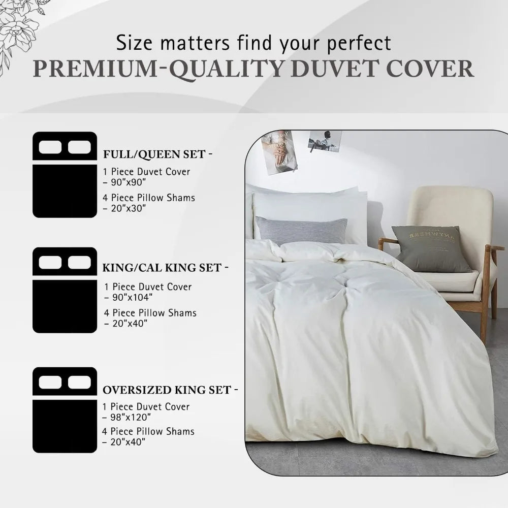 Luxurious 1000 Thread Count Egyptian Cotton Duvet Cover Set