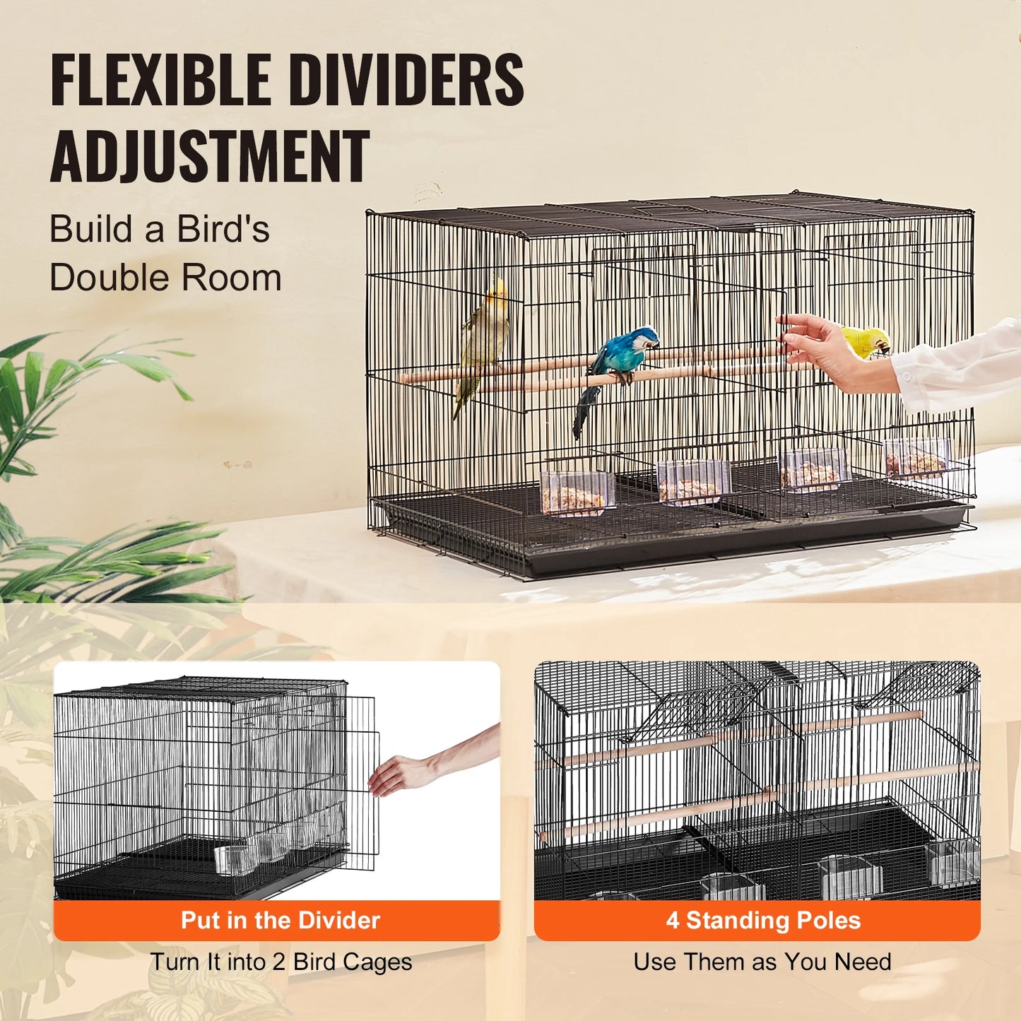 SucceBuy Flight Bird Cage Divider For Small Birds Travel