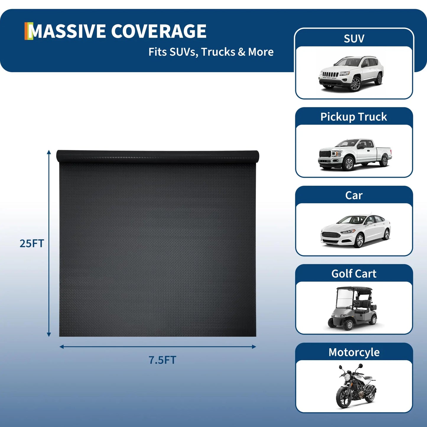 HiMISS Garage Floor Mat Non Slip PVC Roll Diamond Plate