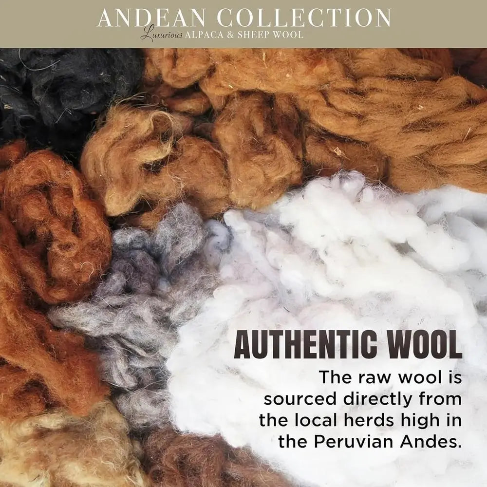 Natural Alpaca And Sheep Wool Blanket Made In Peru