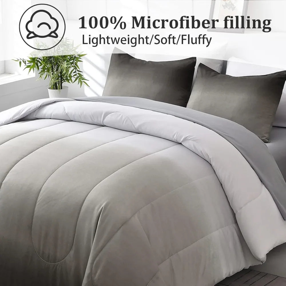 All Season Lightweight Microfiber Comforter Set Bed In A Bag