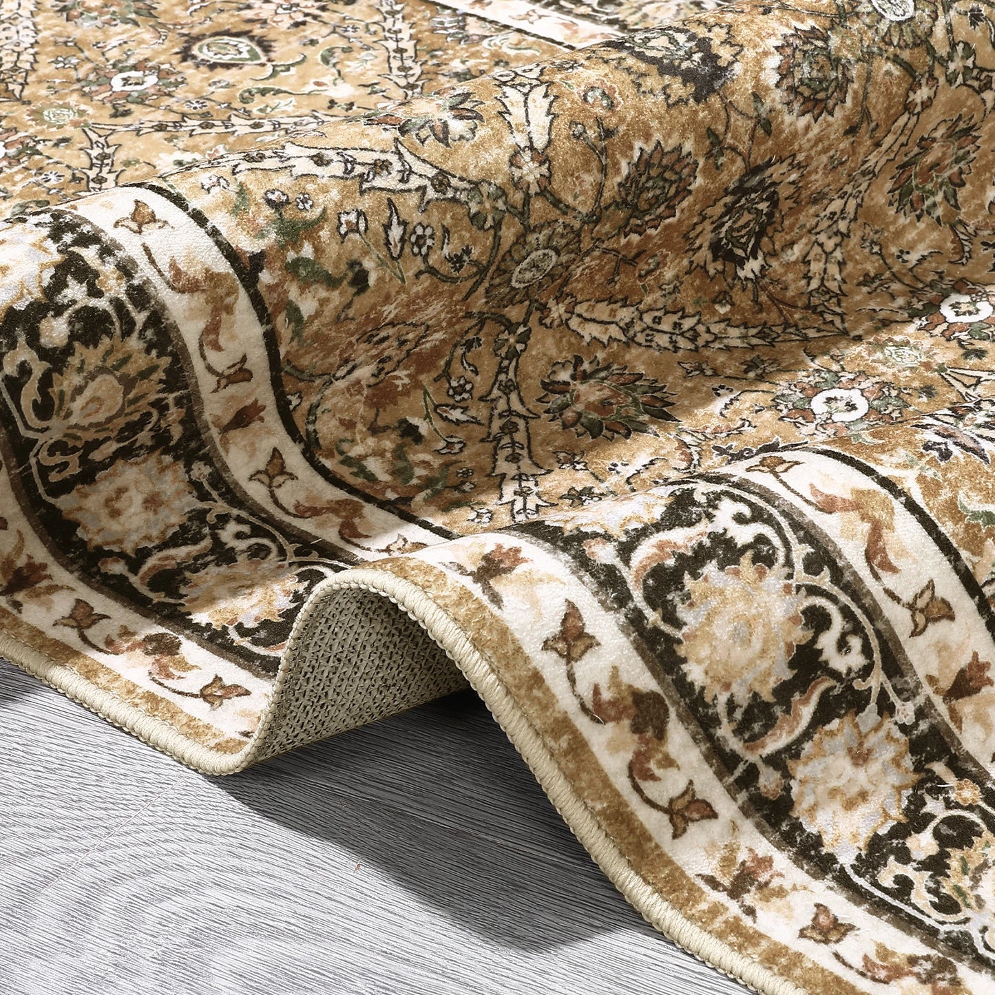 Moroccan Trellis Low Pile Living Room Rug Non Slip Machine Washable