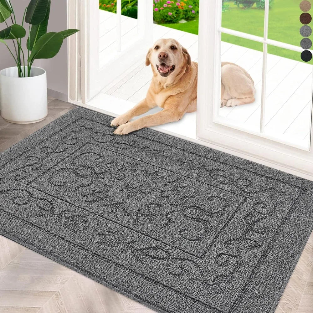 Indoor Dirt Trapper Doormat Non-Slip Washable Absorbent Welcome Mat
