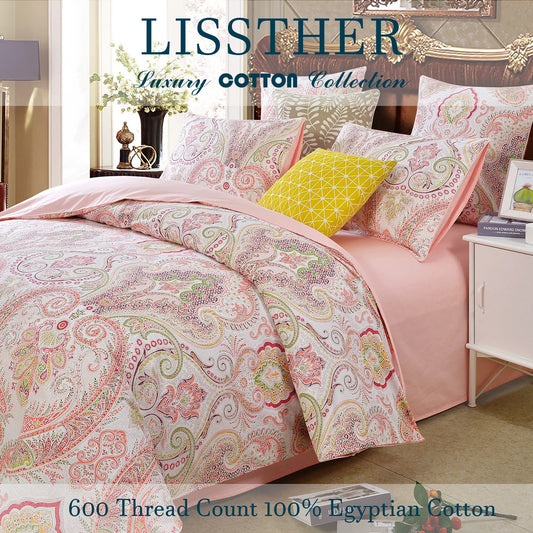 LISSTHERCN 3 Piece Duvet Cover Set Boho Paisley Print