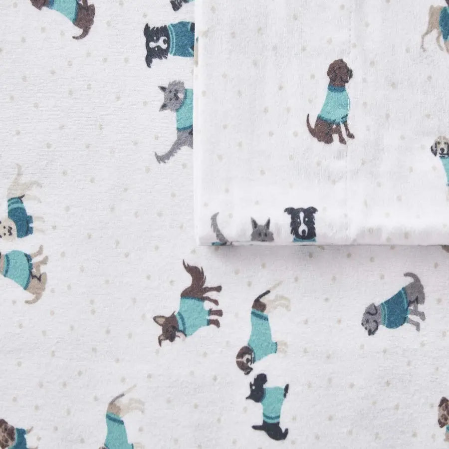 Cozy Soft Cotton Flannel Animal Print Sheet Set Bedding