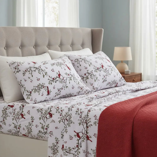Ultra Soft 4-Piece 100% Turkish Cotton Flannel Sheet Set - Warm Cozy King Size with Deep Pocket