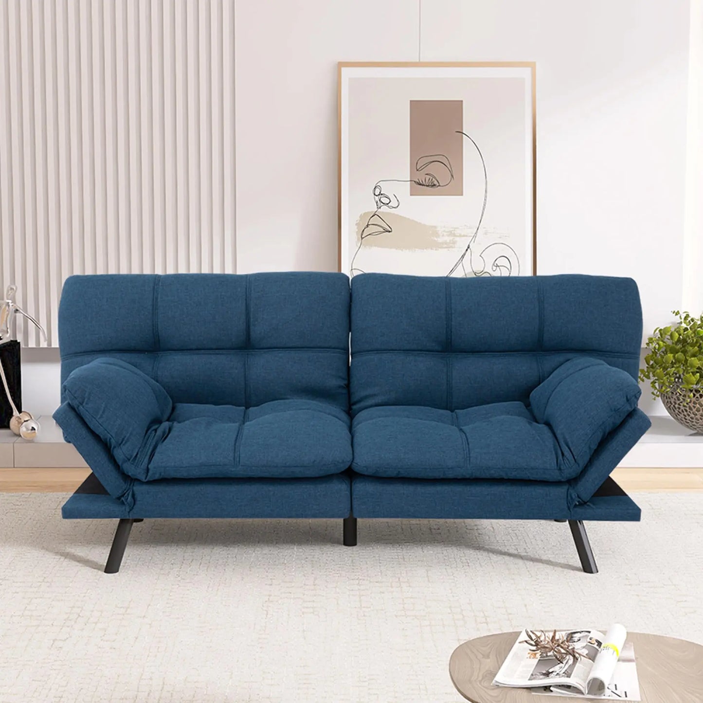 Hcore Futon Sofa Bed Sleeper Convertible Couch Memory Foam