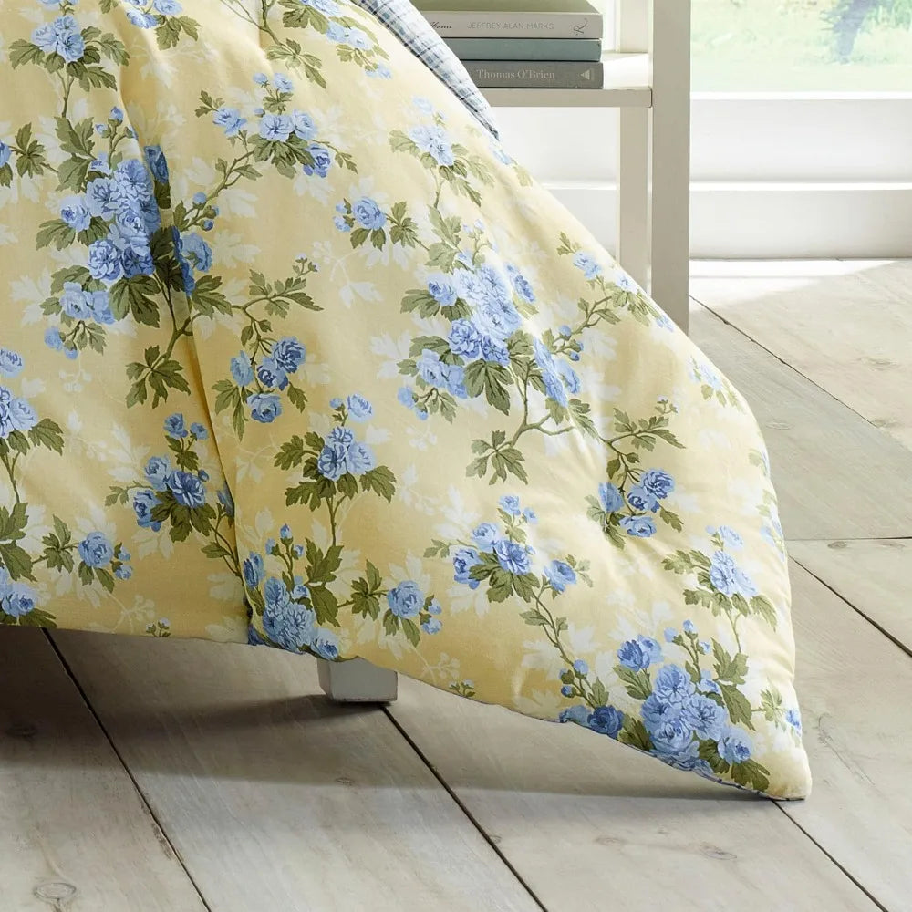 Reversible Cotton Duvet Cover Set With Matching Shams
