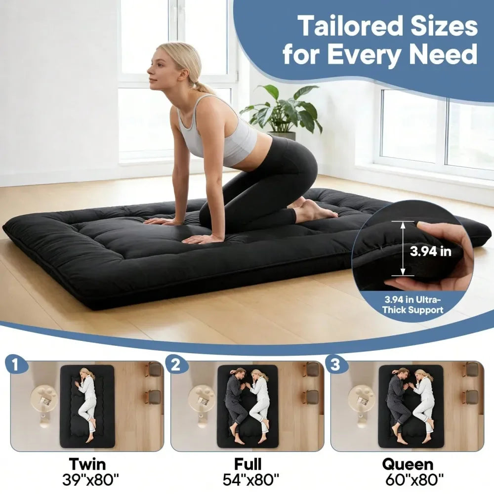 Floor Mattress Futon Tatami Style Sleeping Pad Foldable Dormitory Kids Mat