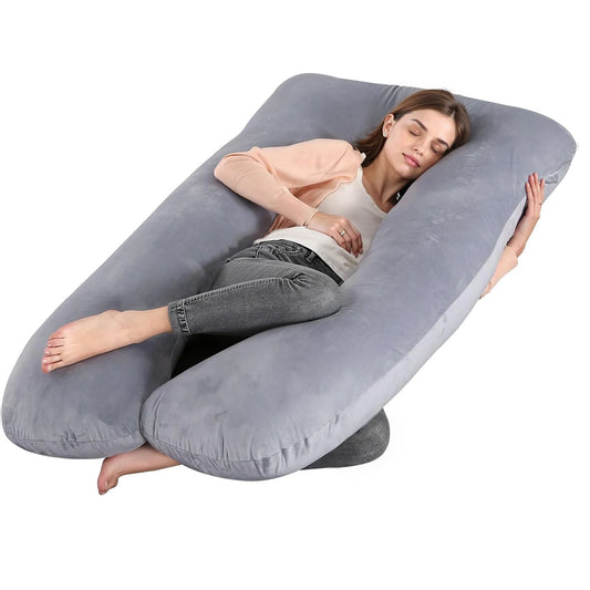 NONECN G Shaped Pregnancy Pillow With Removable Cover For Maternity