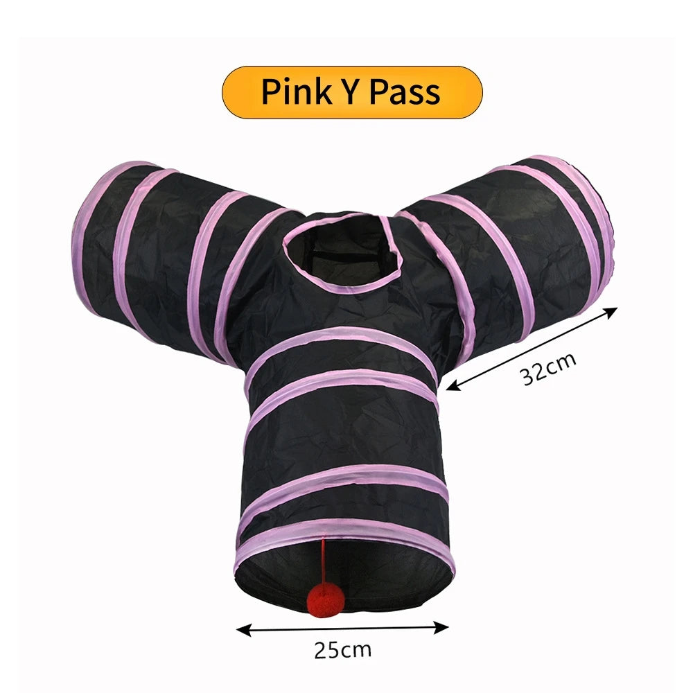 Cat S T Pass Foldable Play Tunnel Indoors Cats Toy