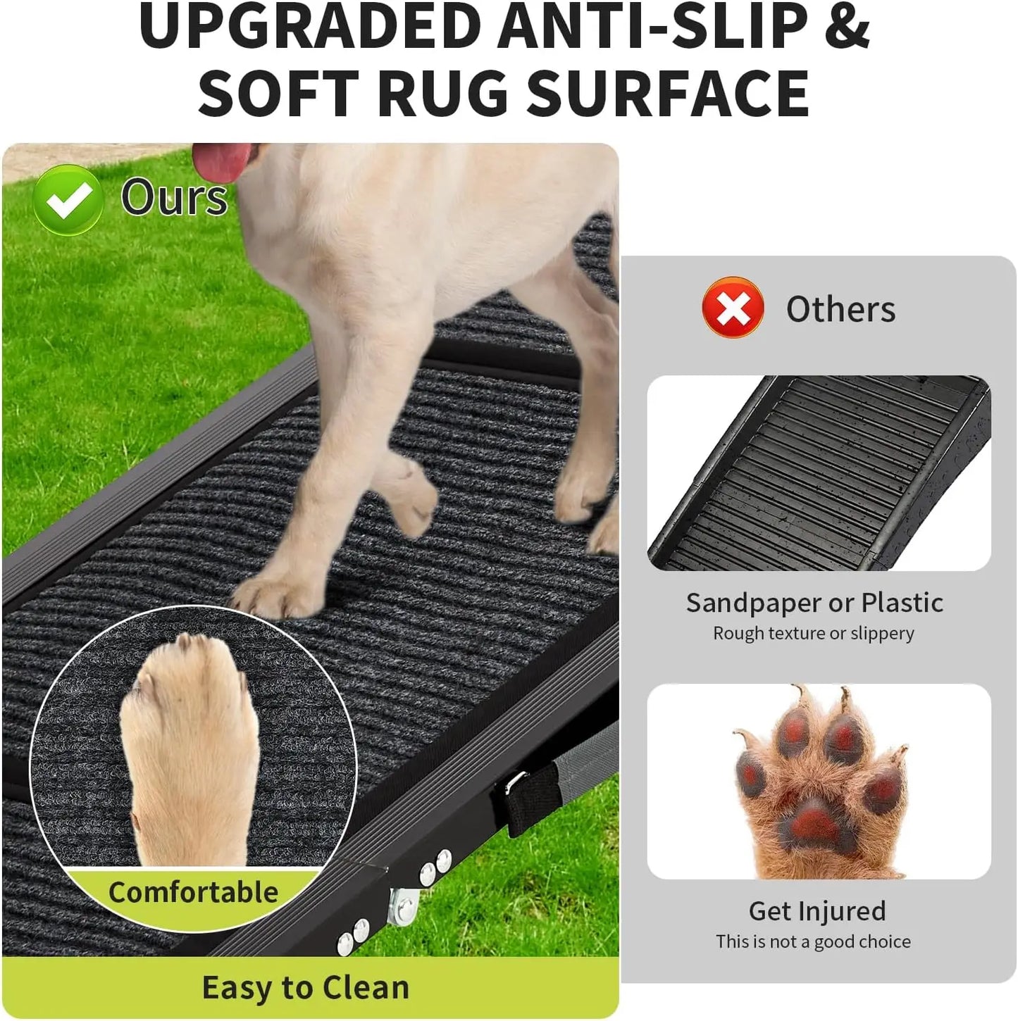 Twister.CK Dog Ramp For Cars Quad Fold Non Slip Portable Ramp