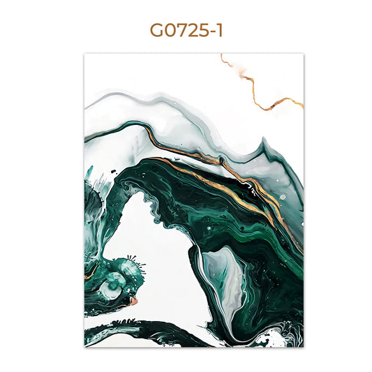 Modern Marble Abstract Green Lines Gold Foil Light Luxury Nordic Wall Art Canvas Painting Posters Picture Living Room Home Decor