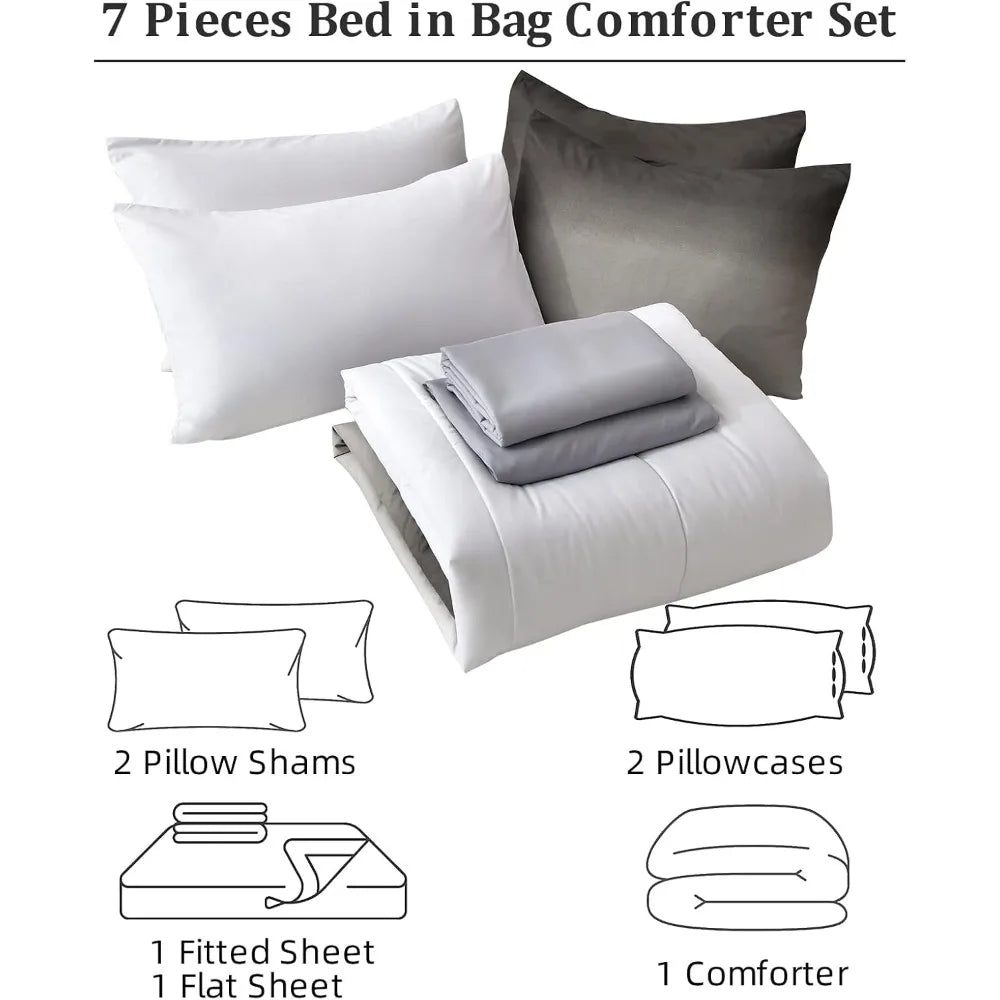 All Season Lightweight Microfiber Comforter Set Bed In A Bag