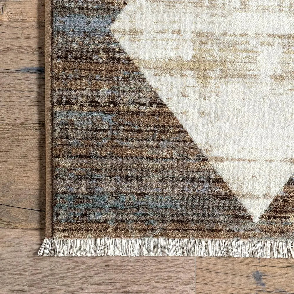 DIXSG Meline Checkered Fringe Area Rug for Living Room