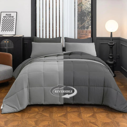 8 Piece Luxury Bedding Set With Reversible Microfiber Comforter