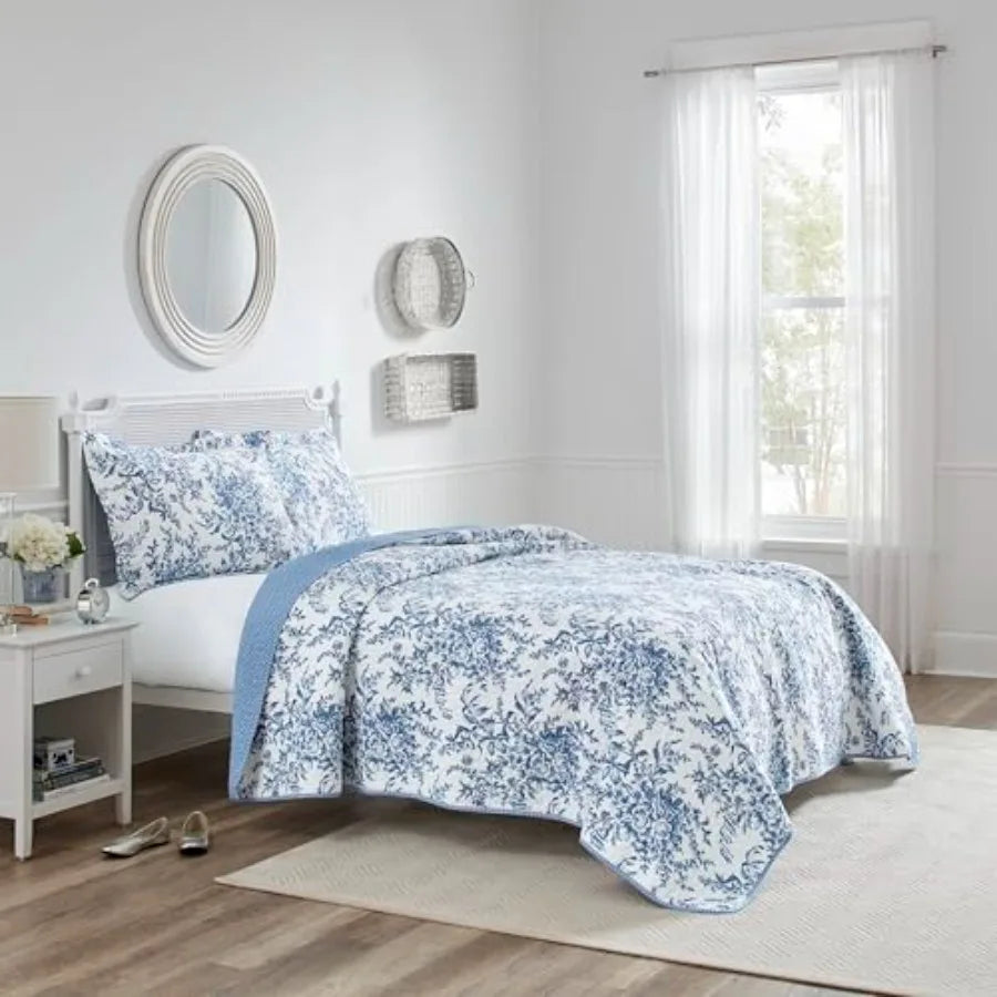 Bedford Quilt Set Reversible Cotton Bedding With Shams